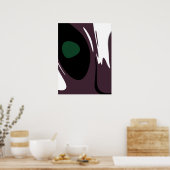 Onderdompeling: Abstract Zwart, Wit, Paarse & Groe Poster (Keuken)