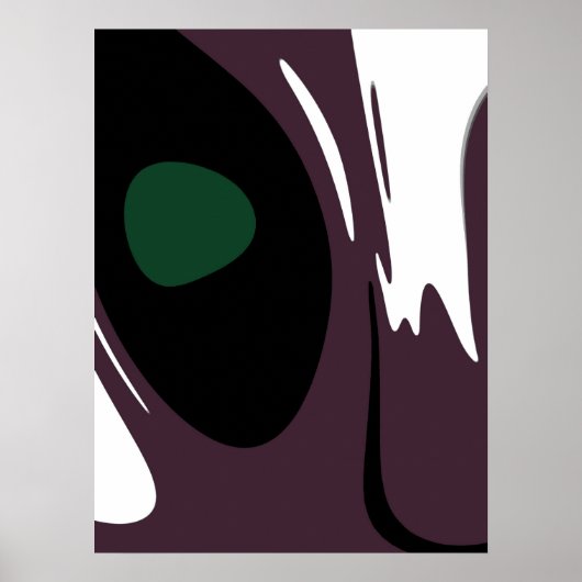 Onderdompeling: Abstract Zwart, Wit, Paarse & Groe Poster (Voorkant)