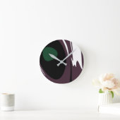 Onderdompeling: Abstract Zwart, Wit, Paarse & Groe Ronde Klok (Huis)