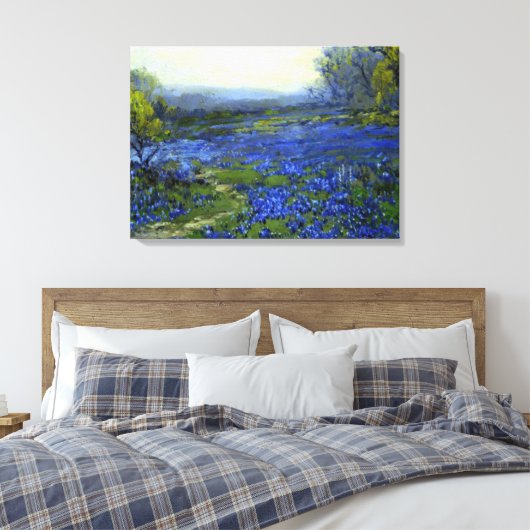 Onderdonk - Goedemorgen in de Bluebonnets Canvas Afdruk (Insitu (Slaapkamer))
