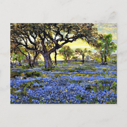 Onderdonk - Old Live Oak Tree and Bluebells Briefkaart (Voorkant)