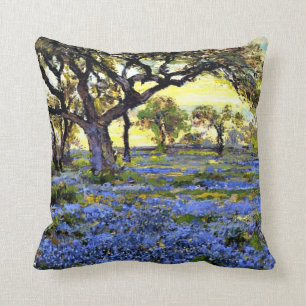Onderdonk - Old Live Oak Tree and Bluebells Kussen