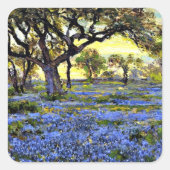 Onderdonk - Old Live Oak Tree and Bluebells Vierkante Sticker (Voorkant)