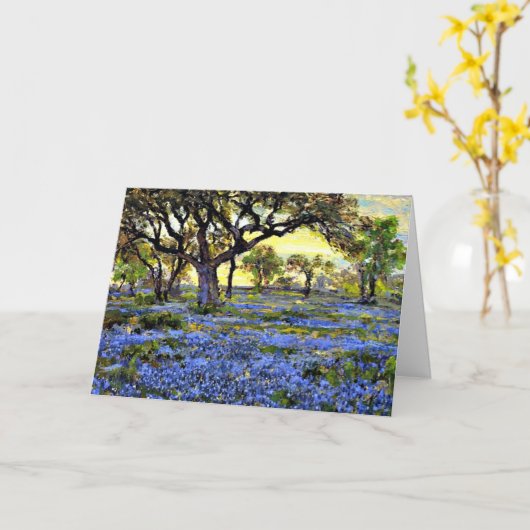 Onderdonk - Oude Levende Eik en Bluebonnets Kaart (Gele Bloem)