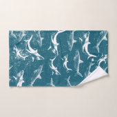 Onderdruk Blauw Shark Patroon Bad Handdoek (Handdoek)
