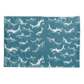 Onderdruk Blauw Shark Patroon Kussensloop (Achterkant)