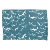Onderdruk Blauw Shark Patroon Kussensloop (Voorkant)