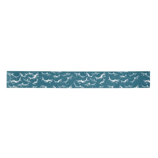 Onderdruk Blauw Shark Patroon Lint (Voorkant)