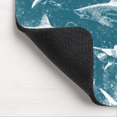 Onderdruk Blauw Shark Patroon Muismat (Hoek)