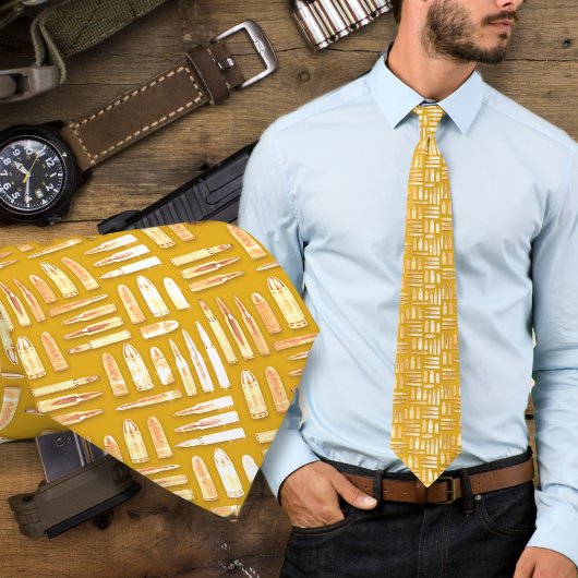 Onderdruk Bullets Gold Ammo Pattern-Stropdas Stropdas