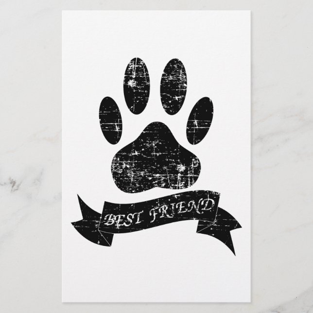 Onderdruk-dog-poot met lint (Voorkant)