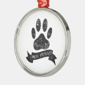 Onderdruk-dog-poot met lint metalen ornament (Links)