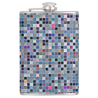 Onderdruk Funky Blue 'Bathroom Tiles'-patroon Heupfles