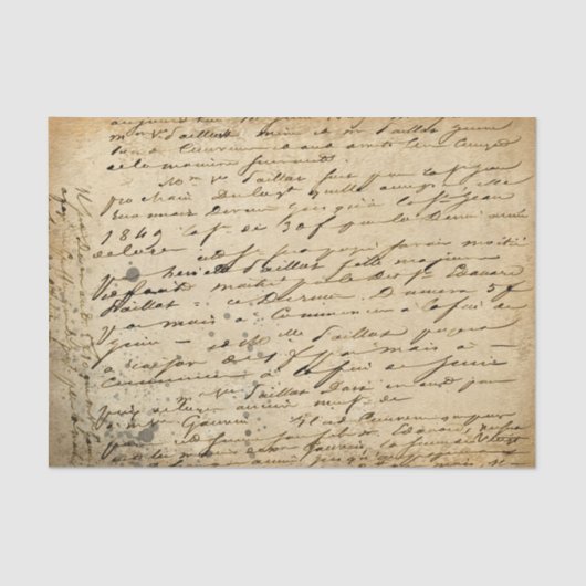 Onderdruk  handgeschrifte ontkoppeling van script tissuepapier (Voorkant)