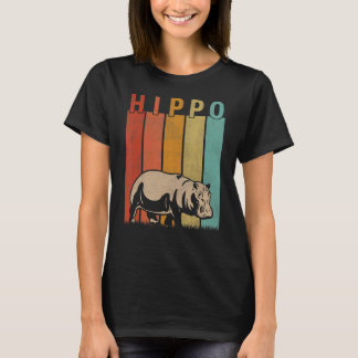 Onderdruk Hippo-Mannen Vrouwen Kind Cute Hippo Ret T-shirt