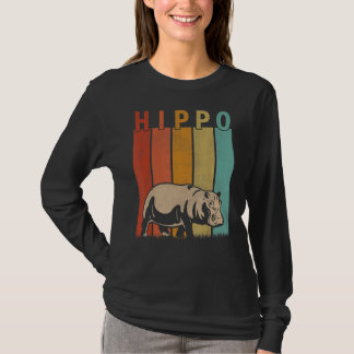 Onderdruk Hippo-Mannen Vrouwen Kind Cute Hippo Ret T-shirt