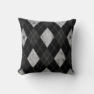 Onderdruk monochrome argyle kussen