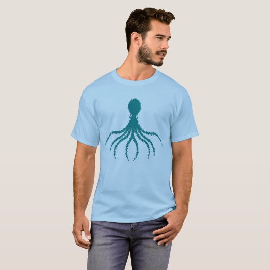 Onderdruk octopusontwerp - Mannen Basic T-Shirt (Voorkant volledig)