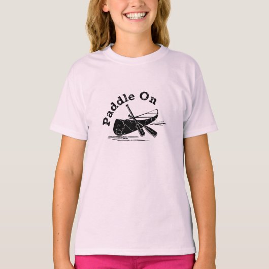 Onderdruk peddel op design - Meisjes' Basic T-Shir T-shirt (Voorkant)