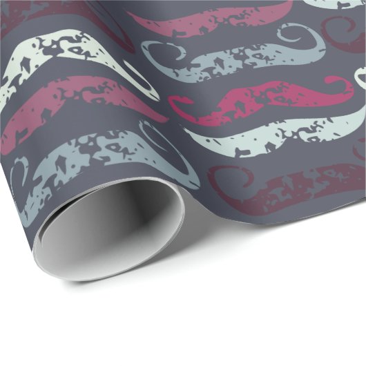 Onderdruk Retro Mustache Afdrukken Cadeaupapier (Rol Hoek)