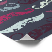 Onderdruk Retro Mustache Afdrukken Poster (Hoek)
