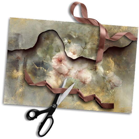 Onderdruk Roos | Blush PInk Grunge Decoupage Torn Tissuepapier