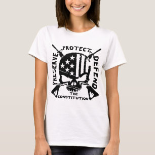 Onderdruk schedelreservaat, bescherm en bescherm h t-shirt