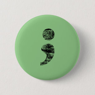 Onderdruk Semicolon-Button Ronde Button 5,7 Cm