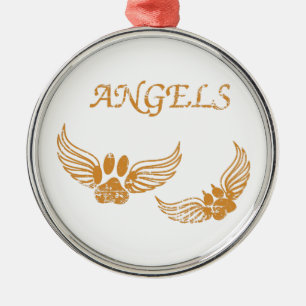 Onderdrukkende Angel Pet Paws Metalen Ornament