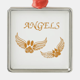 Onderdrukkende Angel Pet Paws Metalen Ornament