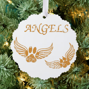 Onderdrukkende Angel Pet Paws Ornament Kaart