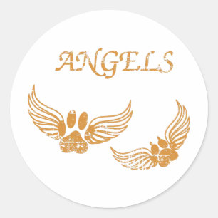 Onderdrukkende Angel Pet Paws Ronde Sticker