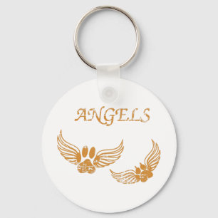 Onderdrukkende Angel Pet Paws Sleutelhanger