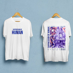 Onderdrukking van Human front en back streetwear T-shirt