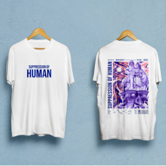 Onderdrukking van Human front en back streetwear T-shirt