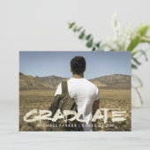 Onderdrukte moderne tekst Masculine Graduation Par Kaart (Staand voorkant)