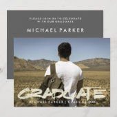 Onderdrukte moderne tekst Masculine Graduation Par Kaart (Voorkant / Achterkant)