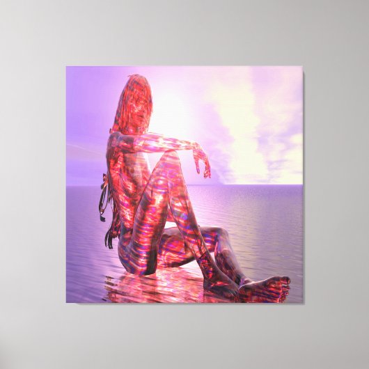 Ondergaande zon canvas afdruk (Voorkant)