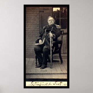 Ondergetekende Kaart van General Winfield Scott 18 Poster