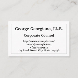 Ondergewaardeerd Corporate Counsel Visitekaartje