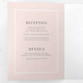 Ondergewaardeerde elegantie Blush Pink All-in-One Drieluik Uitnodiging (Binnenzijde eerst)