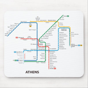 Ondergrondse kaart Mousepad in Athene Muismat