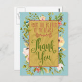 Onderkant van mijn hart Bloemen Dank u Briefkaart (Voorkant / Achterkant)