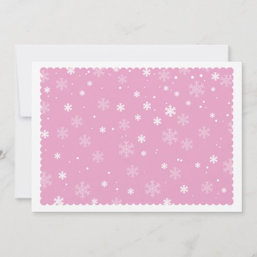 Onderland Winter Pink Snowflakes Foto Wonderland Kaart (Achterkant)