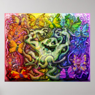 Onderling verbonden spookachtige magie poster