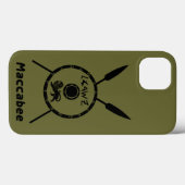 Ondermaats Maccabee-schild en luidsprekers Case-Mate iPhone Case (Achterkant (horizontaal))