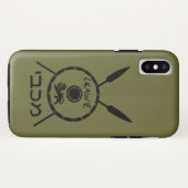 Ondermaats Maccabee-schild en luidsprekers Case-Mate iPhone Case (Achterkant (horizontaal))