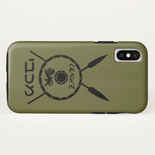 Ondermaats Maccabee-schild en luidsprekers Case-Mate iPhone Case (Achterkant (horizontaal))