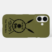 Ondermaats Maccabee-schild en luidsprekers Case-Mate iPhone Case (Achterkant (horizontaal))