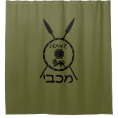 Ondermaats Maccabee-schild en luidsprekers Douchegordijn (Voorkant)